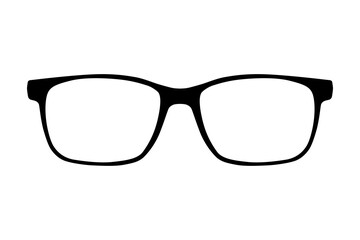 Fototapeta premium Black frame eyeglasses isolated on white background