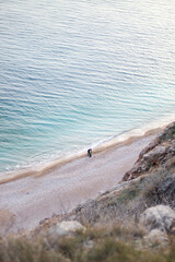 Clean beach in the rock. Black Sea.