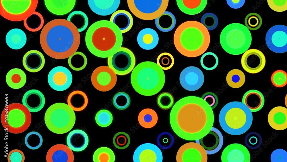 Poster abstract colorful animated circle rings video loop background – 4k resolution midle composition. sea