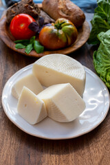 Cheese collection, white Italian sheep cheese pecorino primo sale from Sicily island