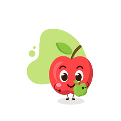 cute apple hold apple.cute vector illustration