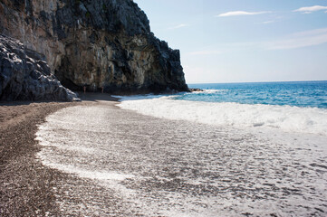 The last part of the ‘Troncone’ cove, a nudist beach. Marina di Camerota, Italy.