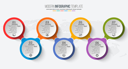 Abstract 3D Paper Infographics. Circular Business template .Vector illustration
