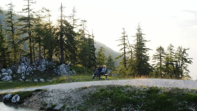 Happy couple dating at Peca mountain Austria Europe