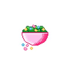 Vegetable salad pixel art. Valentine's Day. Mixed salad pixel cartoon.