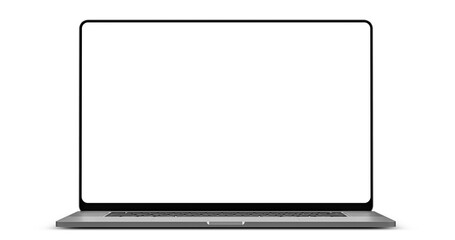 Laptop blank screen with frameless modern design 