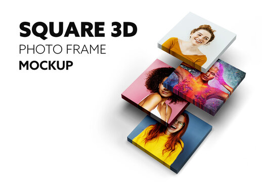 Square 3D Frame Mockup