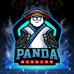 Panda warrior mascot. esport logo design. © REYYARTS