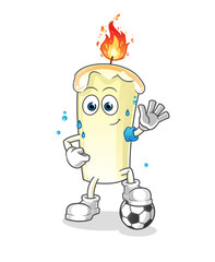 candle playing soccer illustration. character vector