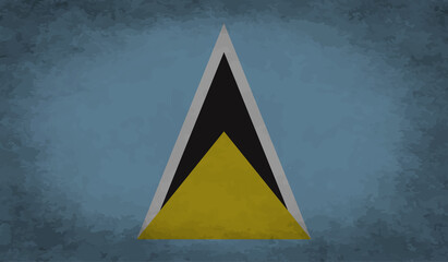 Saint Lucia grunge flag. Vector illustration.