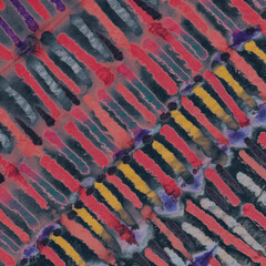 Black Tie Dye Illustration. Red Stylish Pattern. Pink Tie Design. Violet Grunge Banner. Dark Artistic Illustration. Grey Brush Poster. Dark Abstract Decoration. - 415882246