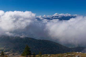 clouds over the mountains