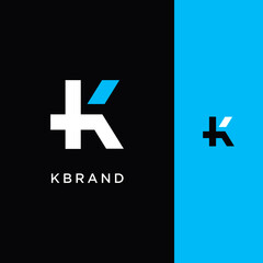 Diseño del logotipo de la línea K. Símbolo monograma creativo lineal minimalista.