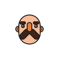 Face people cartoon. Icon face cartoon. Vector illustration. Characters icon.