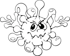 illustration of an ugly virus molekula, coronavirus concept children doodle vector stock illustration