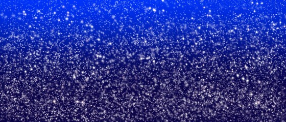 Sfondo azzurro blu cielo stellato spazio cosmico. Fiocchi di neve