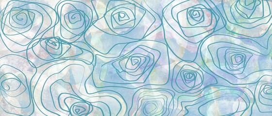 Web banner astratto azzurro floreale. Rose color turchese 