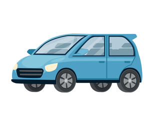 Blue modern car city automotive flat vector illustration