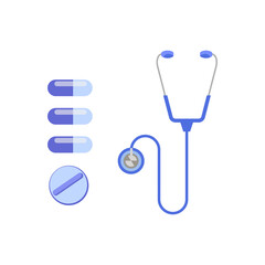 Pills With Stethoscope Composition