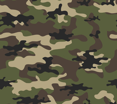 
Military camo texture, trendy pattern. Forest background.