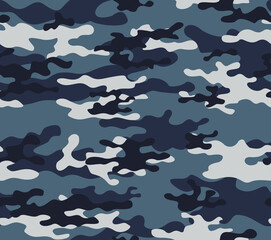 camouflage blue background seamless print, trendy background, vector graphics. EPS