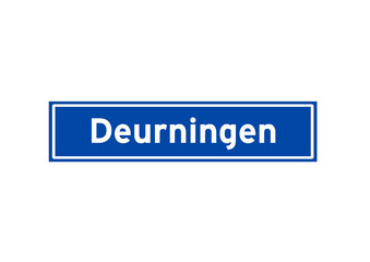 Deurningen isolated Dutch place name sign. City sign from the Netherlands.
