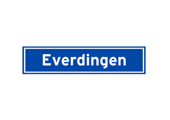 Everdingen isolated Dutch place name sign. City sign from the Netherlands.