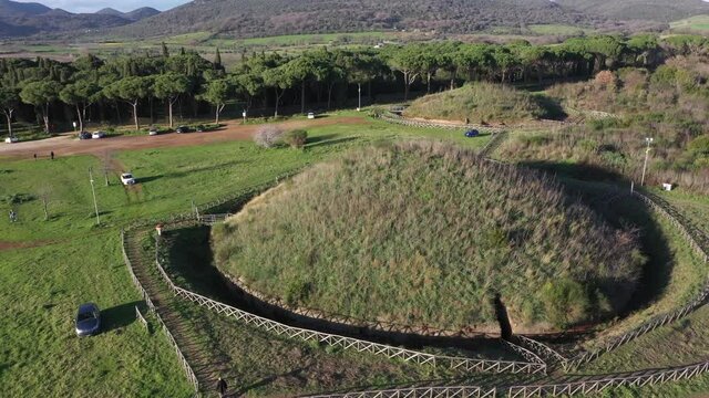 Etruscan tomb of the necropolis of Cerveteri
Aerial shot with drone