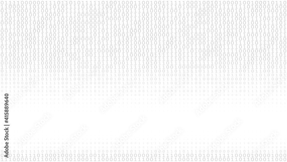 Poster Minimal binary code background by 0 and 1. Digitally vector pattern