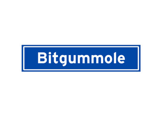 Bitgummole isolated Dutch place name sign. City sign from the Netherlands.