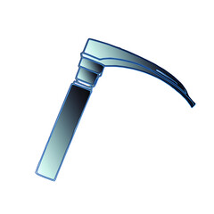 Color laryngoscope, a medical device used for examination of the larynx, equipment of hospitals, disease. Vector illustration on a white background, isolated. For medical equipment stores, textbooks.