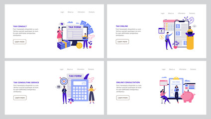 Tax consultant service online for fill of tax form, making financial accounting.