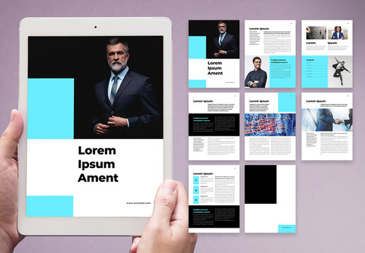 Corporate Digital Brochure with Blue Accents