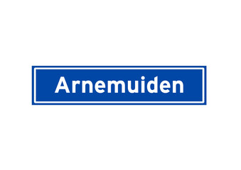 Arnemuiden isolated Dutch place name sign. City sign from the Netherlands.