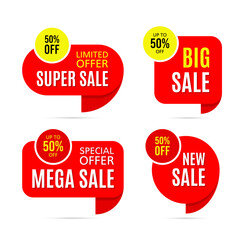 Set of sale banners isolated on white background