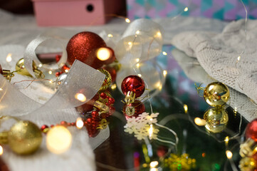 christmas tree and decorations