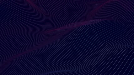 Blue and red wave lines terrain or landscape over blue background, technology or business template