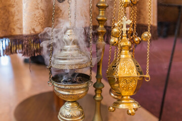 Serbian Orthodox Church, Orthodox christening ceremony prepare, Orthodox Church interior