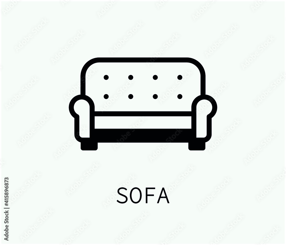 Poster sofa vector icon. editable stroke. linear symbol for use on web design and mobile apps, logo. symbol