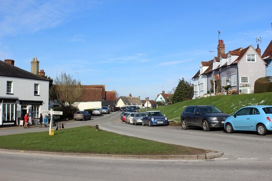 Looking north along The Causeway, Finchingfield, Essex.