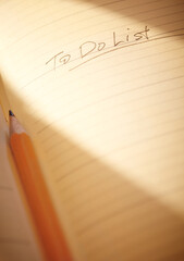 Luxurious pencil and blank to-do list