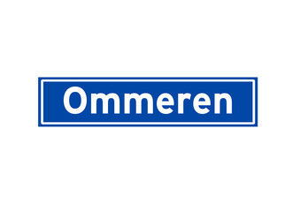 Ommeren isolated Dutch place name sign. City sign from the Netherlands.