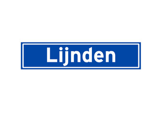 Lijnden isolated Dutch place name sign. City sign from the Netherlands.