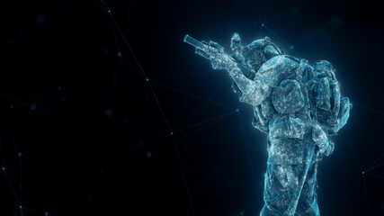3d rendered illustration of Soldier Aiming Gun. High quality 3d illustration