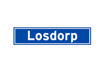 Losdorp isolated Dutch place name sign. City sign from the Netherlands.