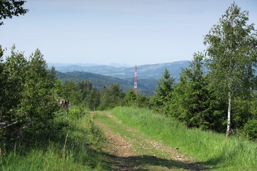Southern view from the slope of Starý Košiar in Kysucké Beskydy in the north of Slovakia