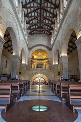 Mount Tabor. Israel. January 27, 2020: Interior of the Transfiguration Church on Mount Tabor
