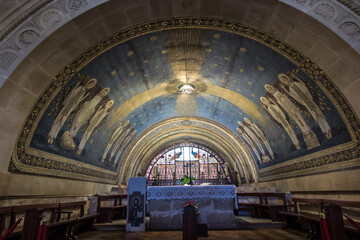 Obraz premium Mount Tabor. Israel. January 27, 2020: Interior of the Transfiguration Church on Mount Tabor