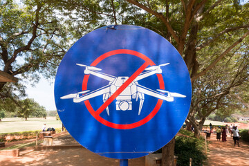 No drones zone prohibition in a tourist place
