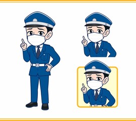 制服を着た警備スタッフのイラスト